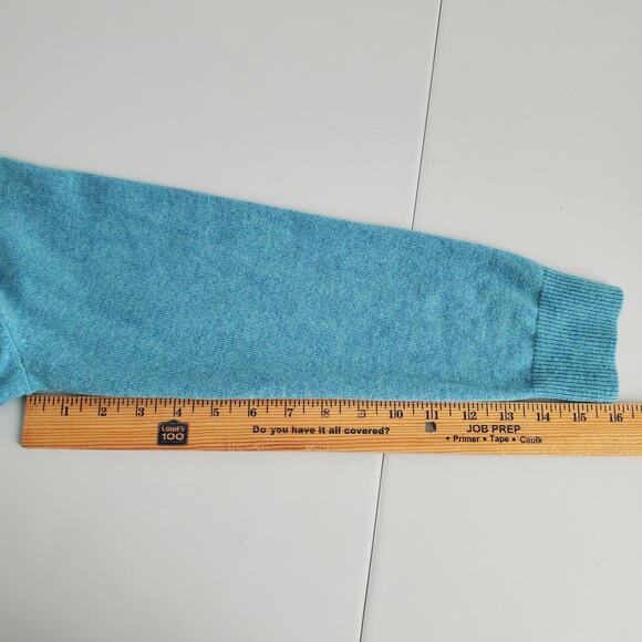 Women Lands End Blue Cashmere Button Cardigan Sweater XLP Preppy Cozy Luxury NEW - Picture 11 of 12